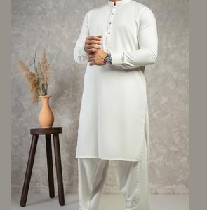 Fabriqué en usine dernière conception été point hommes Shalwar Kameez costume ensemble respirant coton tenue décontracté pas cher prix de gros OEM ODM - Product Image 6