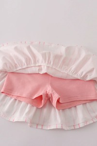 ชุดฤดูร้อนของเด็กผู้หญิงน่ารักลายโบว์สีชมพูกระโปรงแต่งระบายมีสไตล์เสื้อสำหรับกลุ่มอายุของเด็ก - Product Image 3