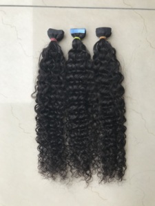 Cinta rizada brasileña Natural Remy, sin procesar, para extensión de cabello humano, 100% - Product Image 3