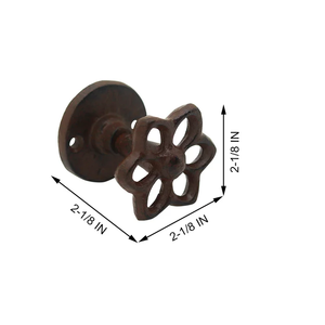 Ornate Vintage Cast Iron Hook Floral Medallion Design Wall Mounted Rustic Black Single Hook <b>for</b> <b>Kitchen</b> Bathroom Keys Jewelry - Product Image 2