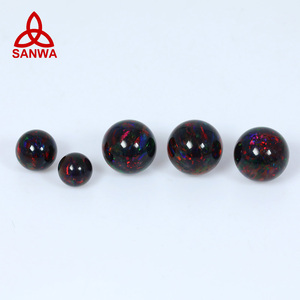ห้องปฏิบัติการที่ปลูกโอปอลลูกปัดกลมหลวมใน OP33สีดำสีน้ำเงินเข้มสำหรับเครื่องประดับเรซิ่นไม้ที่มีโดยตรงขายส่งสีพิเศษ - Product Image 5