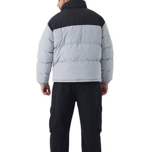 แจ็กเก็ตขนเป็ดลำลองสำหรับฤดูหนาวของผู้ชายเสื้อโค้ทสีพื้นด้านหน้ามีฮู้ดแบบกำหนดเอง - Product Image 2