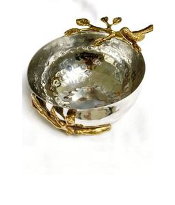 ชามเสิร์ฟพร้อมผลไม้อบแห้งทำจากโลหะสีทองสำหรับตกแต่งดีไซน์ใบไม้ใหม่กำหนดได้เอง - Product Image 2