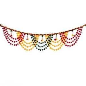 Guirlandes de pompons de luxe multicolores Bangarwal, guirlandes de pompons suspendues pour la décoration de la maison et les mariages Haldi Mehndi - Product Image 4