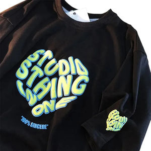 Vêtements pour hommes de haute qualité en gros, t-shirts en coton 100% avec impression en relief, t-shirts unis sur mesure, t-shirts surdimensionnés avec impression en relief - Product Image 5