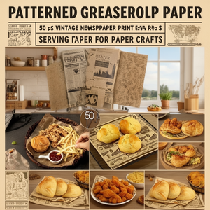 Patterned Greaseproof Paper 50 Pcs Vintage Newspaper Print Serving Paper for Paper Crafts - Product Image 3