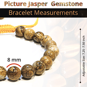 Image Jasper Bracelet en cristal réglable Bracelet de perles de pierres précieuses avec chaîne en macramé Bracelet en cristal de guérison pour hommes femmes - Product Image 3