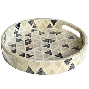 ถาดรองขนมและของว่างสำหรับห้องครัวถาดรองเสิร์ฟขนมทรงกลมถาดรองเสิร์ฟบนโต๊ะกาแฟ - Product Image 4