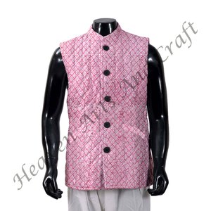 Indian Cotton Hand Block Print <b>Kantha</b> <b>Jackets</b> Pure Cotton Men's Winter Quilted <b>Jackets</b> Block Print Cotton <b>Jacket</b> - Product Image 1