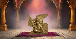 Statue murale en laiton Ganesha idole en laiton pour décoration murale décor de porte ou cadeau pour quelqu'un - Product Image 6
