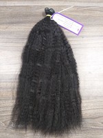 Mèches de cheveux humains Remy vierges bruts, texture Kinky Straight et Ondulation Naturelle, double trame machine, cuticules alignées, non traités, naturels