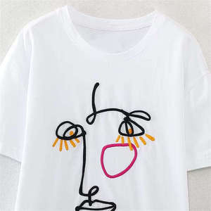 Camisetas de Moda de Manga Corta al por Mayor de Alta Calidad para Mujer, Camisetas Unisex con Cuello Redondo para Mujer - Product Image 4