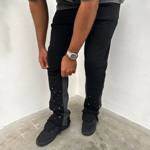 Custom Logo <b>Men's</b> Vintage Fleece Flare Jogger Sweatpants 3D for Drawstring Closure <b>Winter</b> Outdoor High Street Hip Hop Flare Pant - Product Image 1