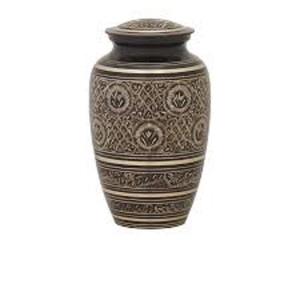 Stylish Urns Glass & Aluminum Memorial Container Jar Pot <b>for</b> Human <b>Ashes</b> Golden Color American Style Metal Urns Decorative Vases - Product Image 5