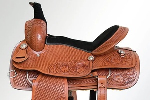 Selles en cuir occidental de qualité supérieure légères et résistantes aux intempéries avec arbre en bois durable - Product Image 3