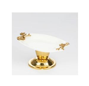 Tazón de servicio de color blanco y dorado de metal de diseño atractivo Tazón de chocolate de calidad superior para uso en fiestas y eventos - Product Image 1