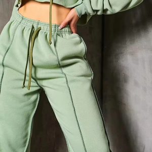 2025 mode décontracté femmes haut court à capuche ensemble femmes 2 pièces Joggers pantalon ensemble Streetwear - Product Image 1