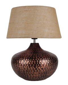 Lampe antique moderne au design martelé nordique avec abat-jour en tissu blanc Vaisselle portable facile Vente à chaud Décors pour la maison Base d'ampoule E26 - Product Image 3