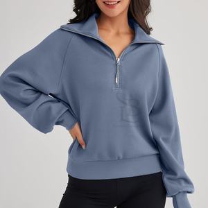 Vêtements de sport avec logo personnalisé vêtements de rue décontractés figurines à épaules tombantes respirant sweat-shirt en tricot écologique pour femmes - Product Image 3