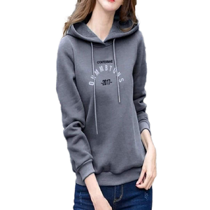 Sudadera con capucha personalizada de último diseño para mujer, sudadera informal de algodón de secado rápido para mujer, Sudadera de manga larga con capucha - Product Image 3