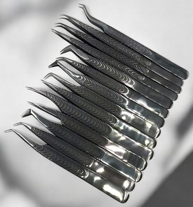 Juego de pinzas para pestañas-14 piezas, recubiertas de plasma negro - Product Image 1