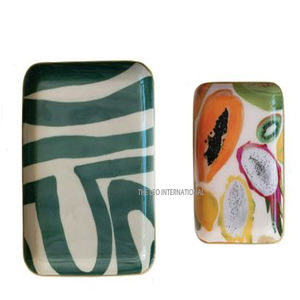 Vente chaude Fantaisie Style Royal Décoratif Peint Creative Fruits Plateaux pour La Décoration De La Maison Fer Plateau En Métal - Product Image 5