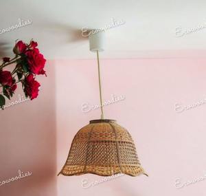 Lustre en rotin fait main avec design artistique créatif lanterne en bambou suspension en osier pour éclairage décoratif de chambre à coucher - Product Image 3