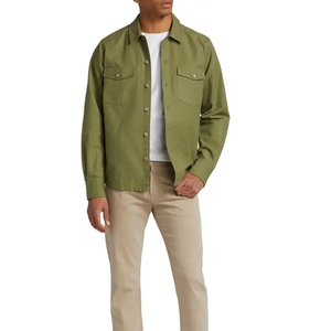 Custom Logo Long Sleeve Cotton Corduroy Clothing <b>Shirt</b> Men's Regular <b>Safari</b> Style <b>Shirt</b> for Men - Product Image 2