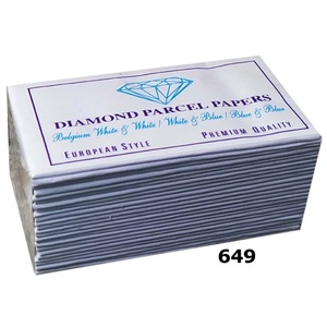 Diamond <b>parcel</b> <b>paper</b> (80 x 45mm) super soft superior quality, white outside and one white & blue flute inside (pkt of 25 sheets) - Product Image 2
