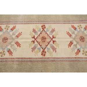 Vintage Turkish Rug, 3.6x8.1 ft Area Rug, <b>Brown</b> Red Southwestern <b>Wool</b> Rug - Product Image 5