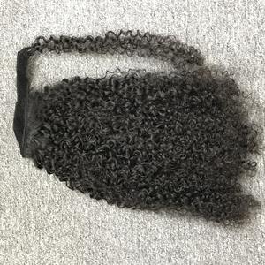 Vente chaude birman bouclés queues de cheval 100% cheveux humains naturels queue de cheval Clip Ins couleur naturelle Extension de cheveux - Product Image 1