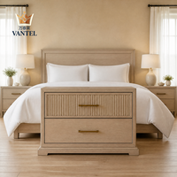 Table de chevet de luxe pour hôtel, table de nuit moderne en bois avec tiroir de rangement pour mobilier de chambre d'hôtes