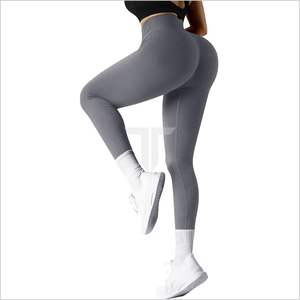 Modern Era 2024, pantalones de Yoga para gimnasio sin costuras acanalados de cintura alta para mujer, mallas de entrenamiento informales de tela de punto transpirable, nueva llegada - Product Image 6