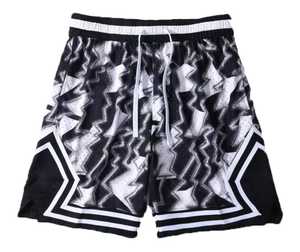กางเกงขาสั้นตาข่ายพิมพ์ลายกราฟิกคุณภาพสูงแบบสั่งทำพิเศษ มีกระเป๋า สไตล์ฮิปฮอปสุดฮิต ทรงหลวมสบาย กางเกงบาสเก็ตบอลชาย - Product Image 6