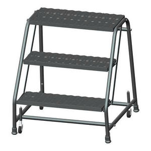 2 <b>Step</b> Rolling Ladder Without Handrail Compact Steel <b>Step</b> <b>Stool</b> Vietnam Manufacturer ISO Sedex Spring Loaded Casters OEM - Product Image 6