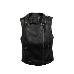 2024เสื้อกั๊กหนัง PU สำหรับผู้หญิง, แจ็คเก็ตแขนกุดผ้าแคนวาสเกาหลีให้ความอบอุ่นเสื้อคลุมฤดูหนาว - Product Image 4