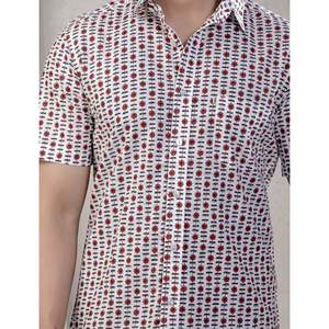 Chemise décontractée pour homme en coton imprimé à manches courtes, tissu popeline respirant, taille XL, offre ODM - Product Image 2