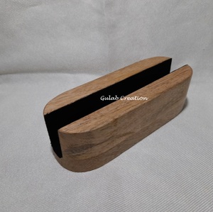 Soporte para portátil de madera de mango pulido vertical con soporte de escritorio de ahorro de espacio de una sola ranura para tabletas MacBook Notebook - Product Image 2