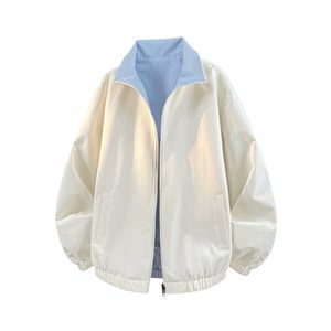 เสื้อแจ็กเก็ตบอมเบอร์เสื้อแจ็กเก็ตแบบหลวมมีลายปักโลโก้ออกแบบได้ตามต้องการ2025ใหม่เสื้อโค้ทสองด้านสำหรับฤดูใบไม้ผลิและฤดูใบไม้ร่วง - Product Image 6