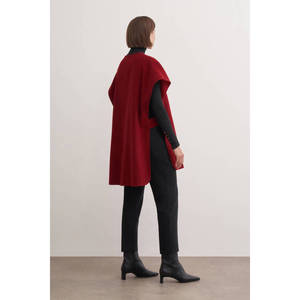 Women's Plus Size Hooded Woolen <b>Vest</b> Coat with Embroidery - Product Image 6