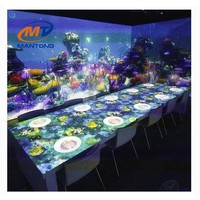 Projecteur 3D interactif pour restaurant Projection intérieure immersive de sol mural pour salle de mariage