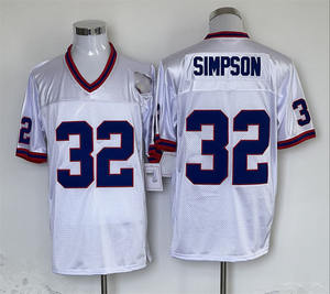 เสื้อฟุตบอลย้อนยุคทีมบัฟฟาโล บิลส์ ยุค 90 พร้อมโลโก้ทีมพิมพ์ 3 มิติ และแถบแขนเสื้อ มีไซส์พลัส - Product Image 5