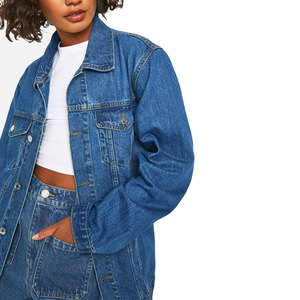 Custom Logo Women Denim Jackets Comfortable Stylish Soft Fabric Lightweight Casual Everyday Denim Jacket - Product Image 4