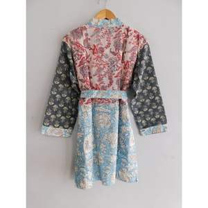 Peignoir kimono multicolore 100% coton Robe de chambre longue d'été pour demoiselle d'honneur pour l'automne et le printemps Tenue de mariage et de fête - Product Image 5