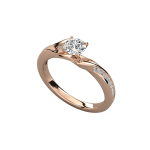 14K Gold Solitaire Ring for Ladies with Lab Grown Diamond - Product Image 5