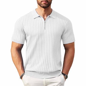 Camisas de Golf para Hombre, Manga Larga, Cierre de Cremallera, Estilo Casual Elegante, Cuello en V, 100% Algodón Canvas, Sólidas, Transpirables, de Secado Rápido, con Logotipo Frontal - Product Image 6