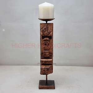 Rustic Handmade <b>Candle</b> Stand Vintage Style Indian <b>Candle</b> Holder Table Decor Hand <b>Carved</b> in Solid Hard Wood Decorative - Product Image 6