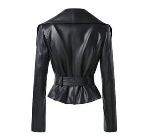 Último diseño 2024 chaquetas de cuero de moda para mujer gran oferta chaquetas de cuero genuino estilo logotipo personalizado para mujer - Product Image 4