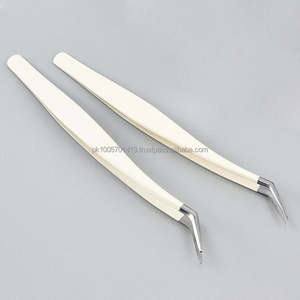 Pinzas Profesionales de Acero Inoxidable con Punta Puntiaguda y Logotipo Personalizado para Extensión de Pestañas - Product Image 3