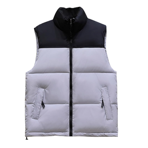 Meilleure qualité hommes gilet hiver sans manches gilet nouveauté 2 tons coton gilet avec coupe-vent Zip personnalisé OEM veste - Product Image 6